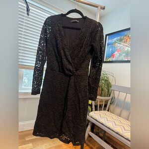 Abercrombie & Fitch Black Lace Long Sleeve Dress